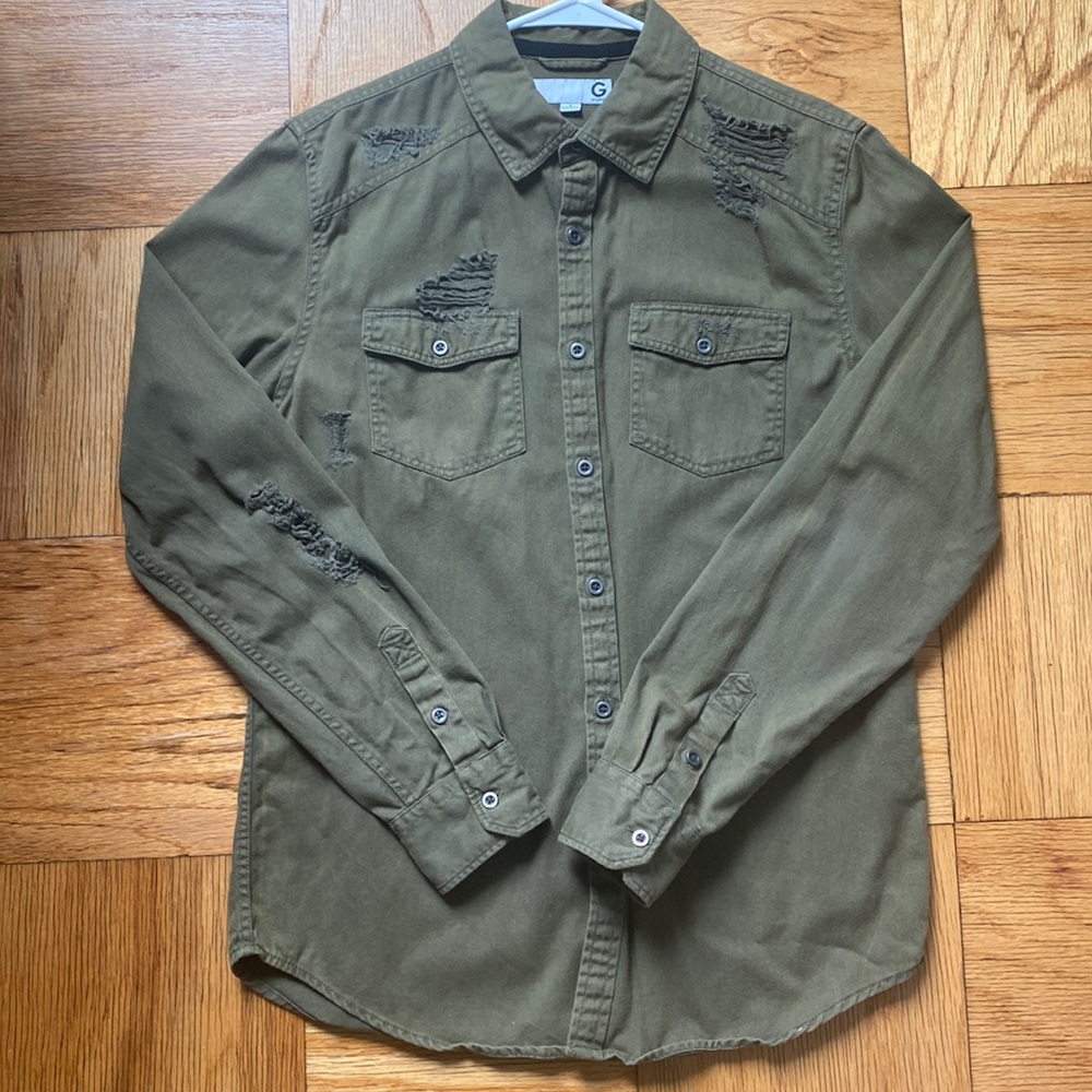 Distressed Button Down - image 1